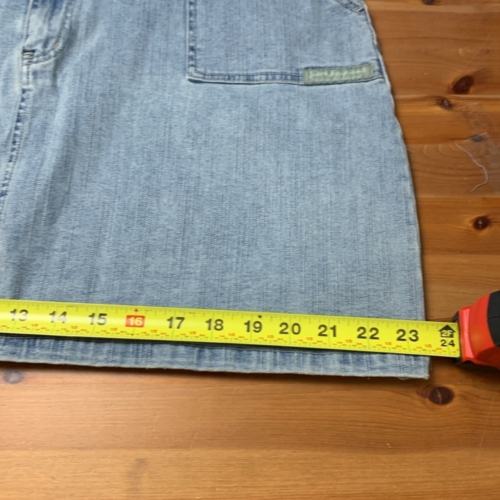 Bum Equipment Vintage Faded Jean Skirt w Stretch, Pockets - Picture 8 of 11